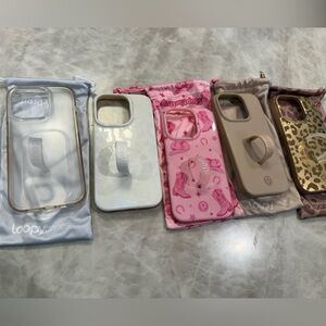 Loopy Phone Case Set - White, Pink, Tan, Gold